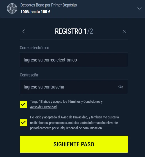 Rabona Casino Registro con Bono de Bienvenida Rabona Casino formulario de registro con bono por primer depósito deportivo